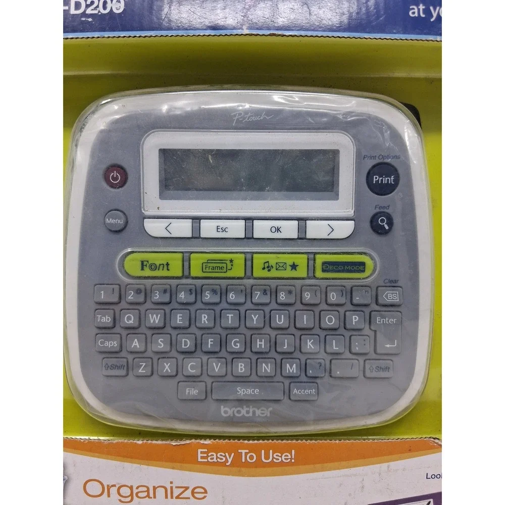 Brother P-Touch PT-D200 Electronic Labeling System Gray White TZe Tape Printer K